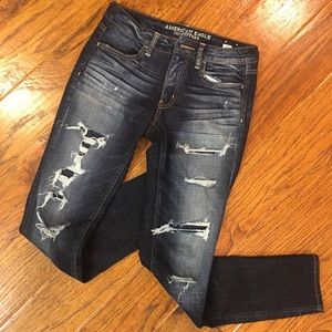 American Eagle Ripped Jeans with Patches